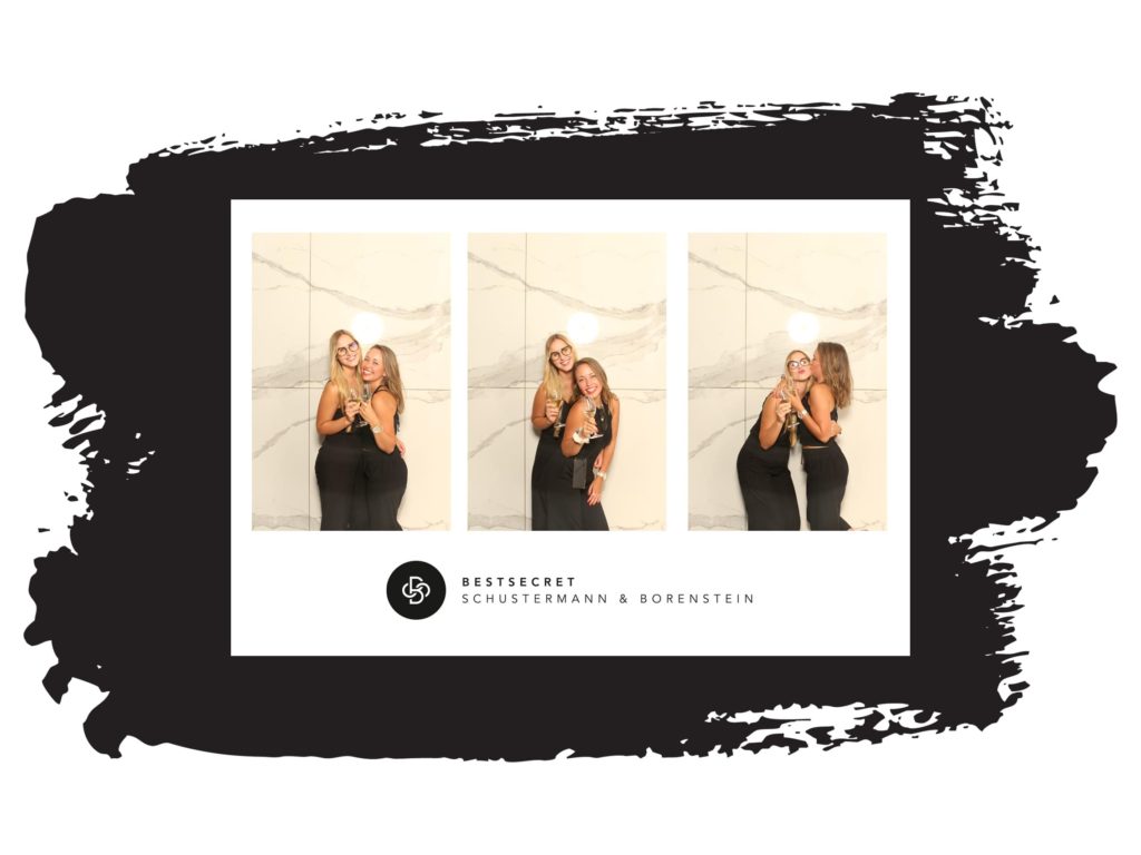 fotobox sofortausdruck 3er collage mit firmenlogo