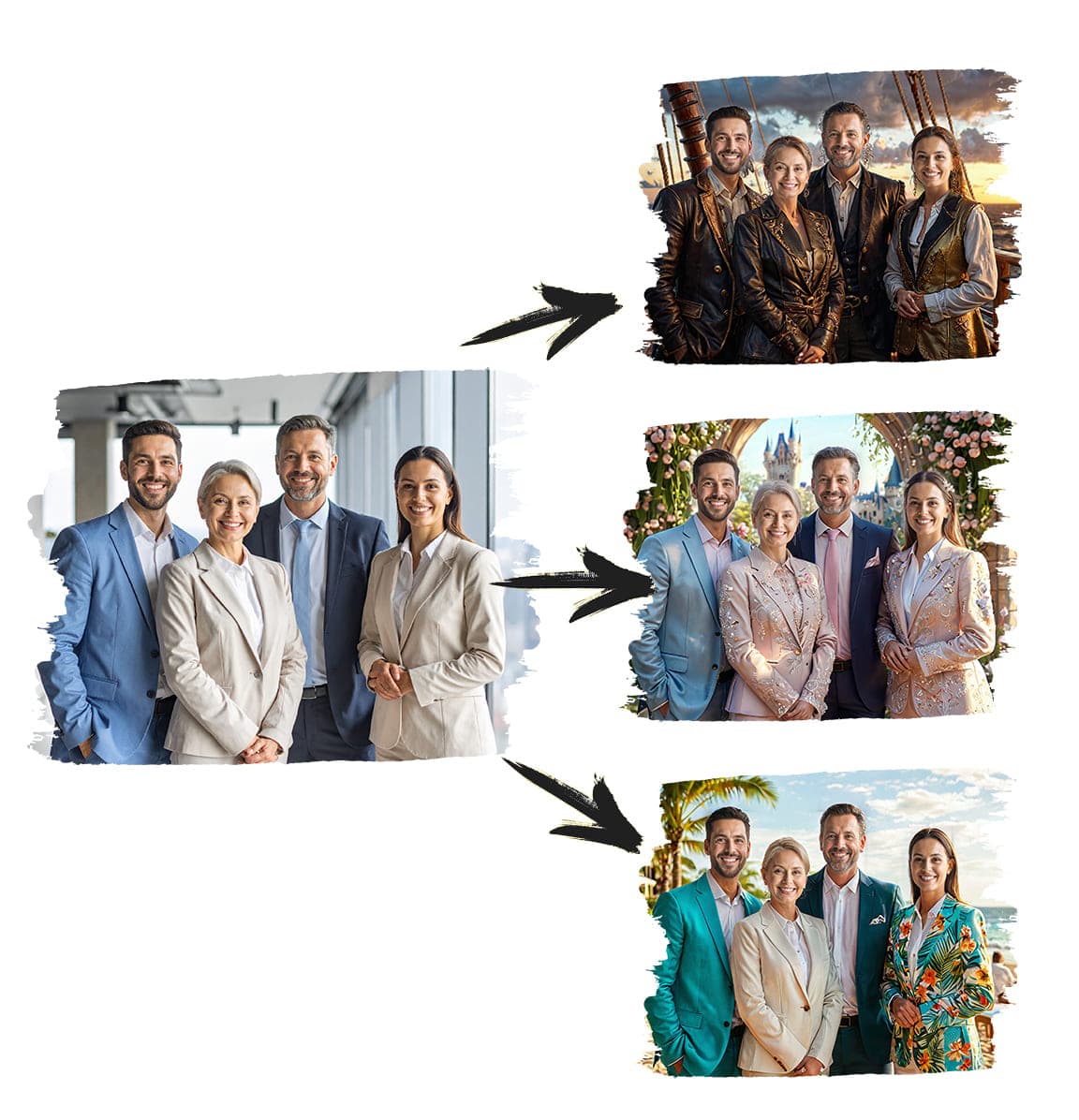 Gruppenfoto aus der Fotobox mit KI